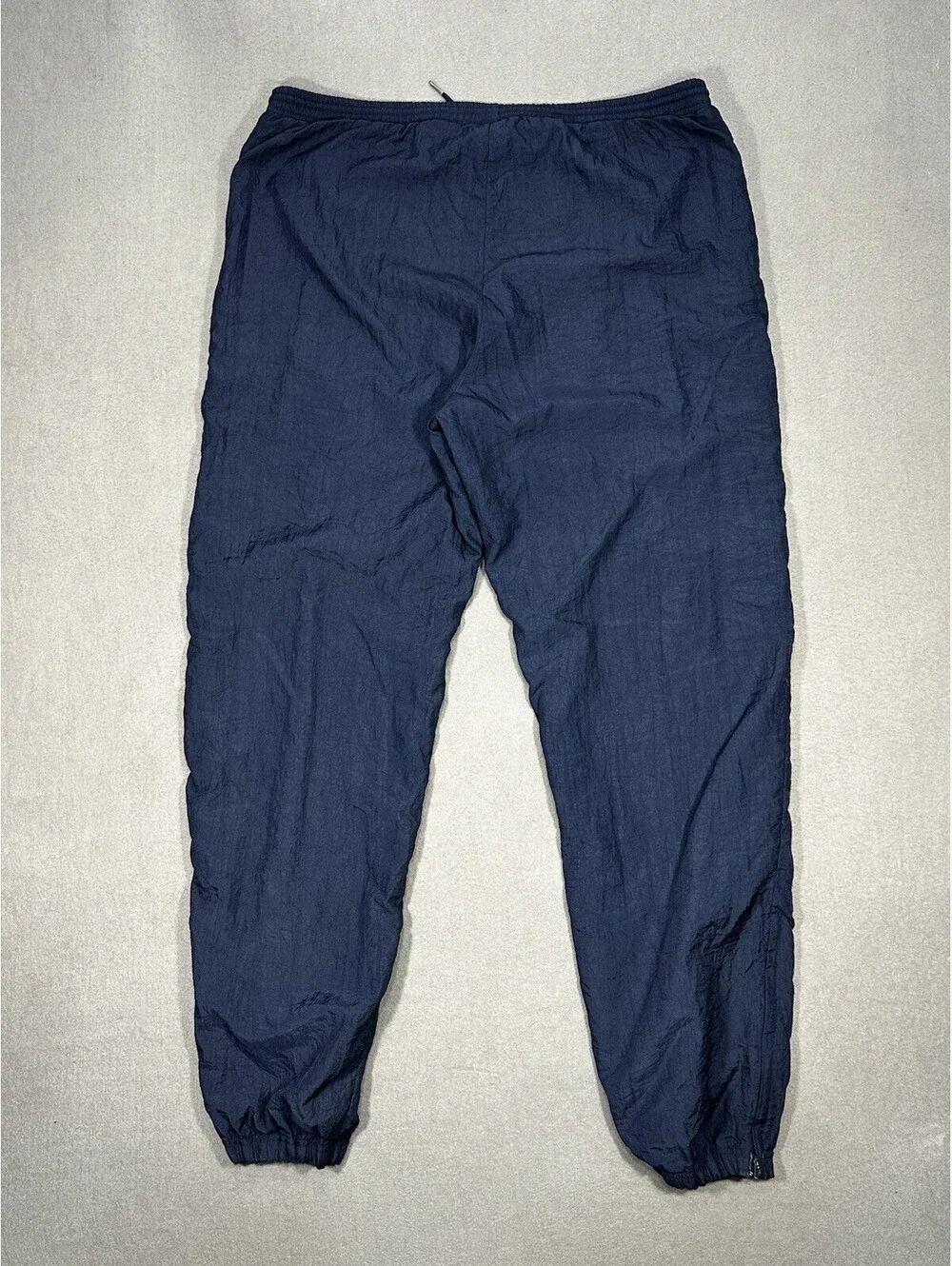 Vintage Reebok Track Pants Mens Large Navy Nylon Joggers Y2K Windbreaker